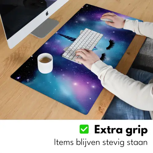 Eenhoorn - Sterren - Magisch - Blauw Muismat XXL klein -sfeer3
