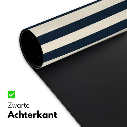 Verticale strepen - Blauw - Crème Muismat XXL klein 681 -sfeer2