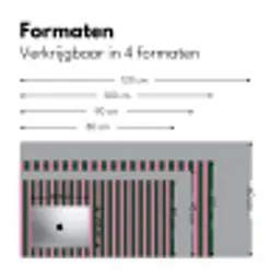 Verticale strepen - Groen - Roze Muismat XXL klein 681 -sfeer5