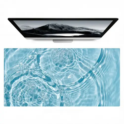 Water - Blauw - bubbels Muismat XXL klein -zzz3d