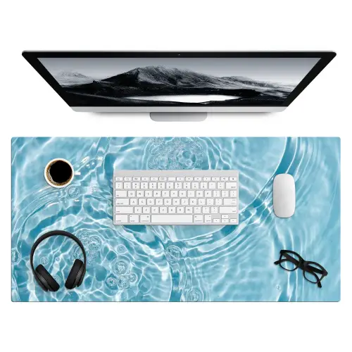 Water - Blauw - bubbels Muismat XXL klein -3d