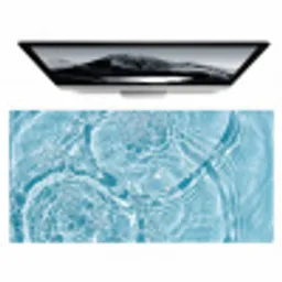 Water - Blauw - bubbels Muismat XXL klein -zzz3d
