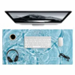 Water - Blauw - bubbels Muismat XXL klein -3d
