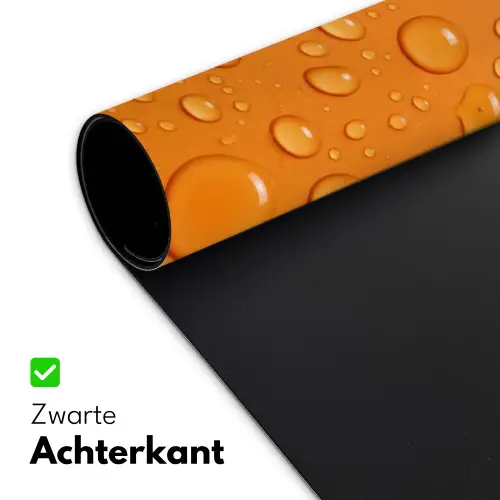 Water - Druppels - Oranje Muismat XXL klein -sfeer2