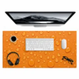 Water - Druppels - Oranje Muismat XXL klein -3d