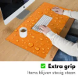 Water - Druppels - Oranje Muismat XXL klein -sfeer3