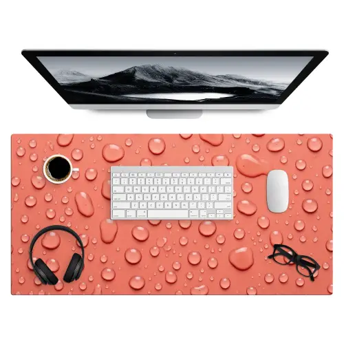 Water - Druppels - Roze Muismat XXL klein -3d