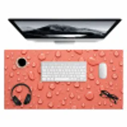 Water - Druppels - Roze Muismat XXL klein -3d