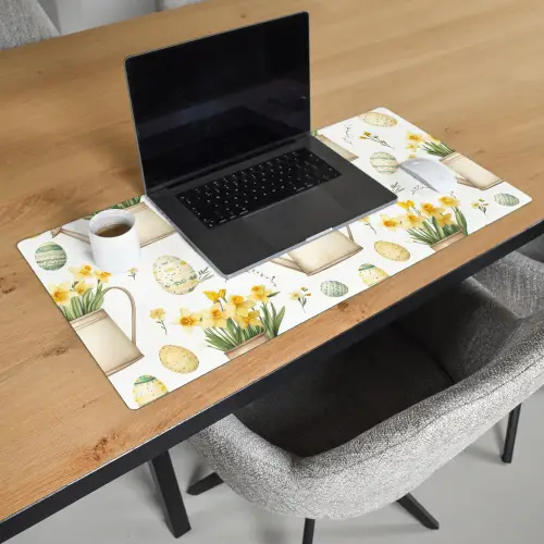 Gieter - Bloemen - Eieren Muismat XXL klein -sfeer1