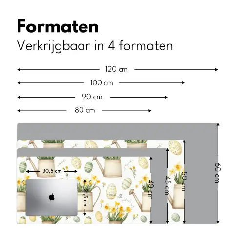 Gieter - Bloemen - Eieren Muismat XXL klein -sfeer5