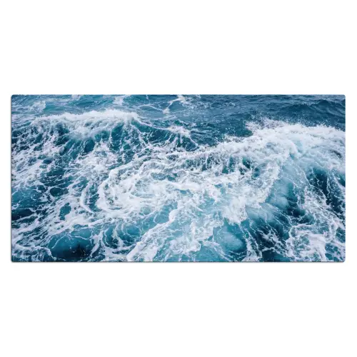 Golven - Oceaan - Blauw Muismat XXL klein -3d_leeg