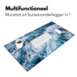 Golven - Oceaan - Blauw Muismat XXL klein -sfeer4