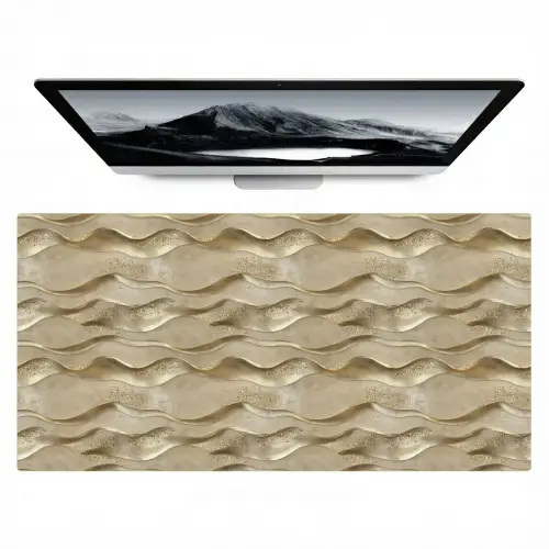 Golven - Patroon - Goud Muismat XXL klein 681 -zzz3d