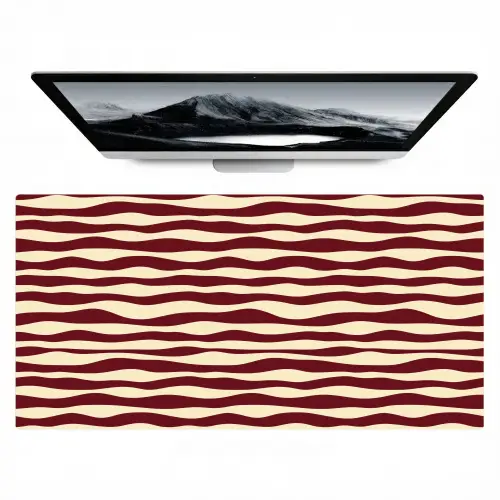 Golven - Rood - Patroon - Crème Muismat XXL klein 681 -zzz3d