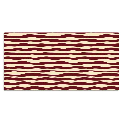 Golven - Rood - Patroon - Crème Muismat XXL klein 681 -3d_leeg