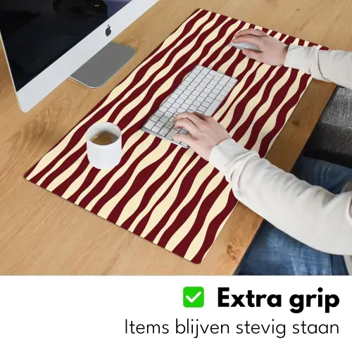 Golven - Rood - Patroon - Crème Muismat XXL klein 681 -sfeer3