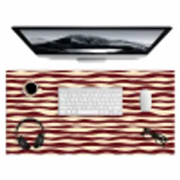 Golven - Rood - Patroon - Crème Muismat XXL klein 681 -3d