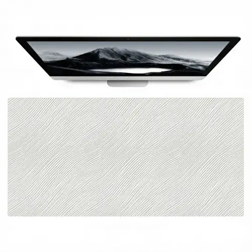 Golven - Ribbels - Wit Muismat XXL klein 681 -zzz3d