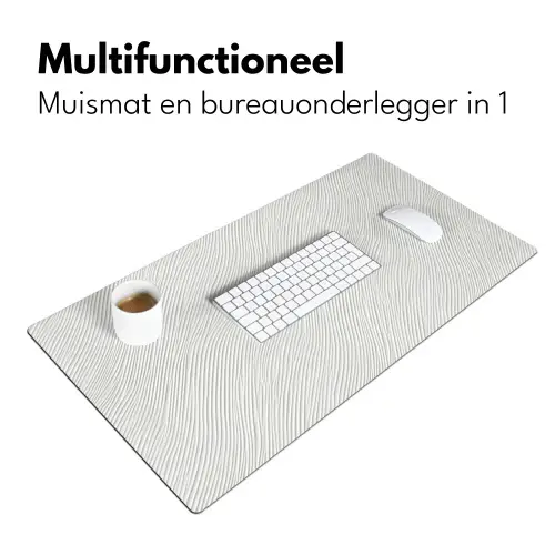 Golven - Ribbels - Wit Muismat XXL klein 681 -sfeer4