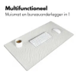 Golven - Ribbels - Wit Muismat XXL klein 681 -sfeer4