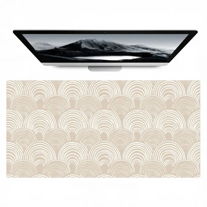 Golven - Structuur - Beige Muismat XXL klein 681 -zzz3d