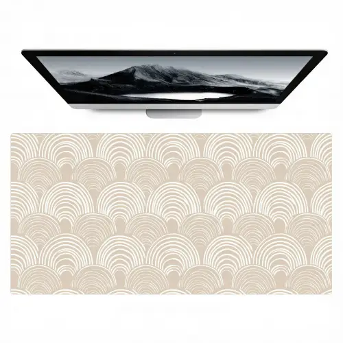 Golven - Structuur - Beige Muismat XXL klein 681 -zzz3d