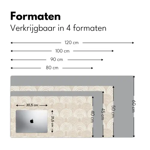 Golven - Structuur - Beige Muismat XXL klein 681 -sfeer5