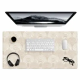 Golven - Structuur - Beige Muismat XXL klein 681 -3d
