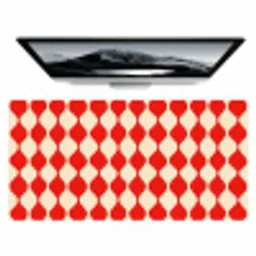 Golvend patroon - Retro - Rood - Beige Muismat XXL klein 681 -zzz3d