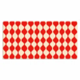 Golvend patroon - Retro - Rood - Beige Muismat XXL klein 681 -3d_leeg