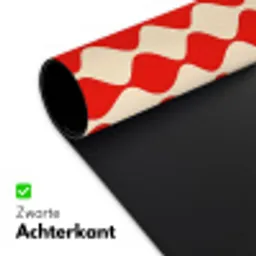Golvend patroon - Retro - Rood - Beige Muismat XXL klein 681 -sfeer2