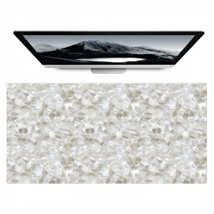 Wit - Penseelstreken - Reliëfeffect Muismat XXL klein 681 -zzz3d