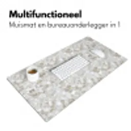 Wit - Penseelstreken - Reliëfeffect Muismat XXL klein 681 -sfeer4