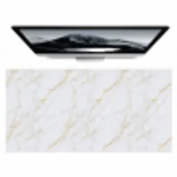 Wit - Marmer - Goud - Luxueus Muismat XXL klein 681 -zzz3d