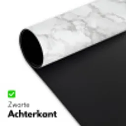 Wit - Marmer - Grijs Muismat XXL klein 681 -sfeer2