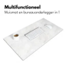 Wit - Marmer - Grijze aders Muismat XXL klein 681 -sfeer4