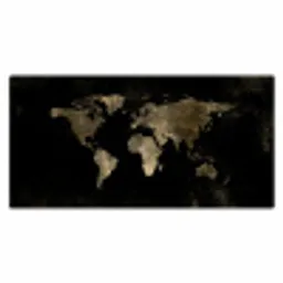 Wereldkaart - Zwart - Goud Muismat XXL klein -3d_leeg