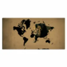 Wereldkaart - Bruin - Leeuw Muismat XXL klein -3d_leeg
