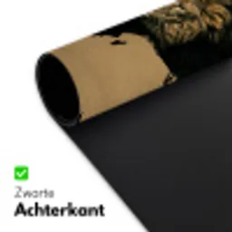 Wereldkaart - Bruin - Leeuw Muismat XXL klein -sfeer2