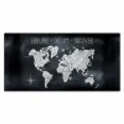 Wereldkaart - Krijtbord - Quote Muismat XXL klein -3d_leeg