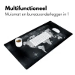 Wereldkaart - Krijtbord - Quote Muismat XXL klein -sfeer4