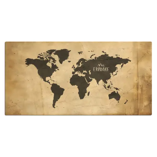Wereldkaart - Explore - Vintage Muismat XXL klein -3d_leeg
