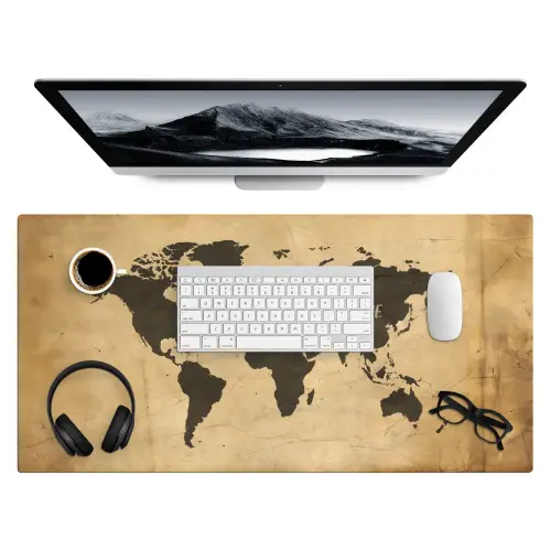 Wereldkaart - Explore - Vintage Muismat XXL klein -3d