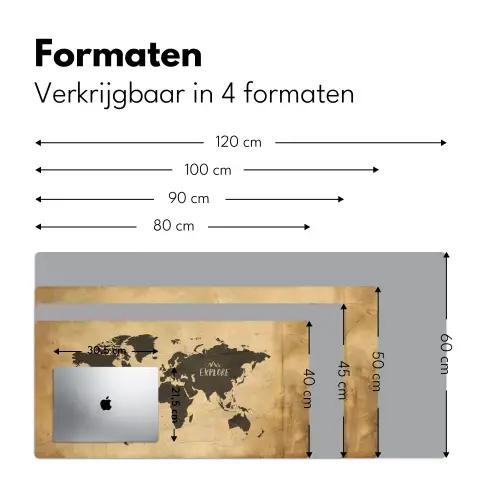 Wereldkaart - Explore - Vintage Muismat XXL klein -sfeer5