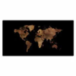 Wereldkaart - Leer - Bruin Muismat XXL klein -3d_leeg