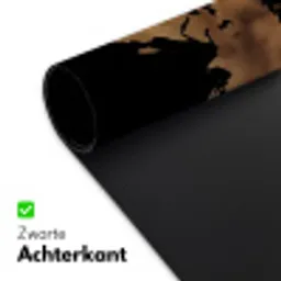 Wereldkaart - Leer - Bruin Muismat XXL klein -sfeer2