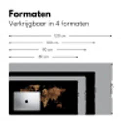Wereldkaart - Leer - Bruin Muismat XXL klein -sfeer5