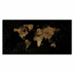 Wereldkaart - Marmer - Goud Muismat XXL klein -3d_leeg