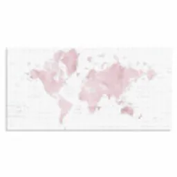 Wereldkaart - Roze - Marmer Muismat XXL klein -3d_leeg