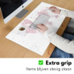 Wereldkaart - Roze - Marmer Muismat XXL klein -sfeer3